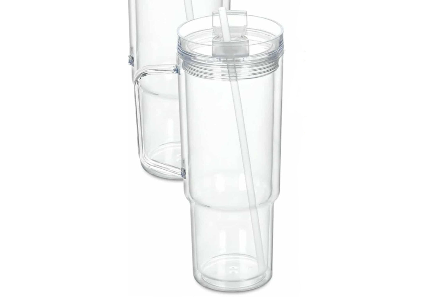 Custom 40oz Acrylic Snow Globe Tumbler w/ Handle